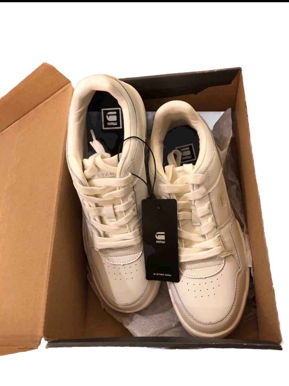 NIB G-STAR RAW Women's Sneaker White Shoes Laces Size 11 NEW EU 42  ATTACC BSCW